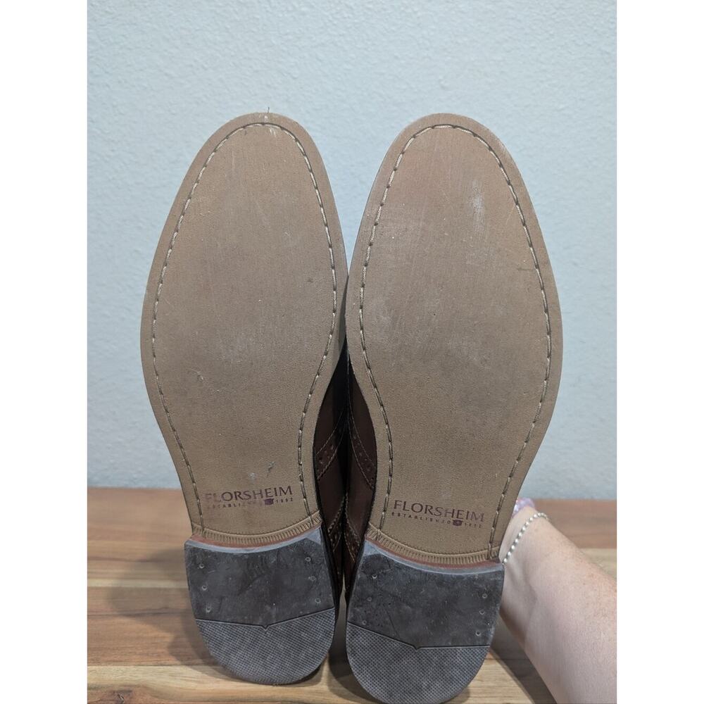Florsheim Men’s Tan Brogue Wingtip Oxfords - Picture 4 of 6